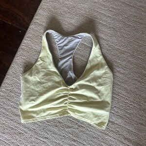 Yellow Ruched Sports Bra